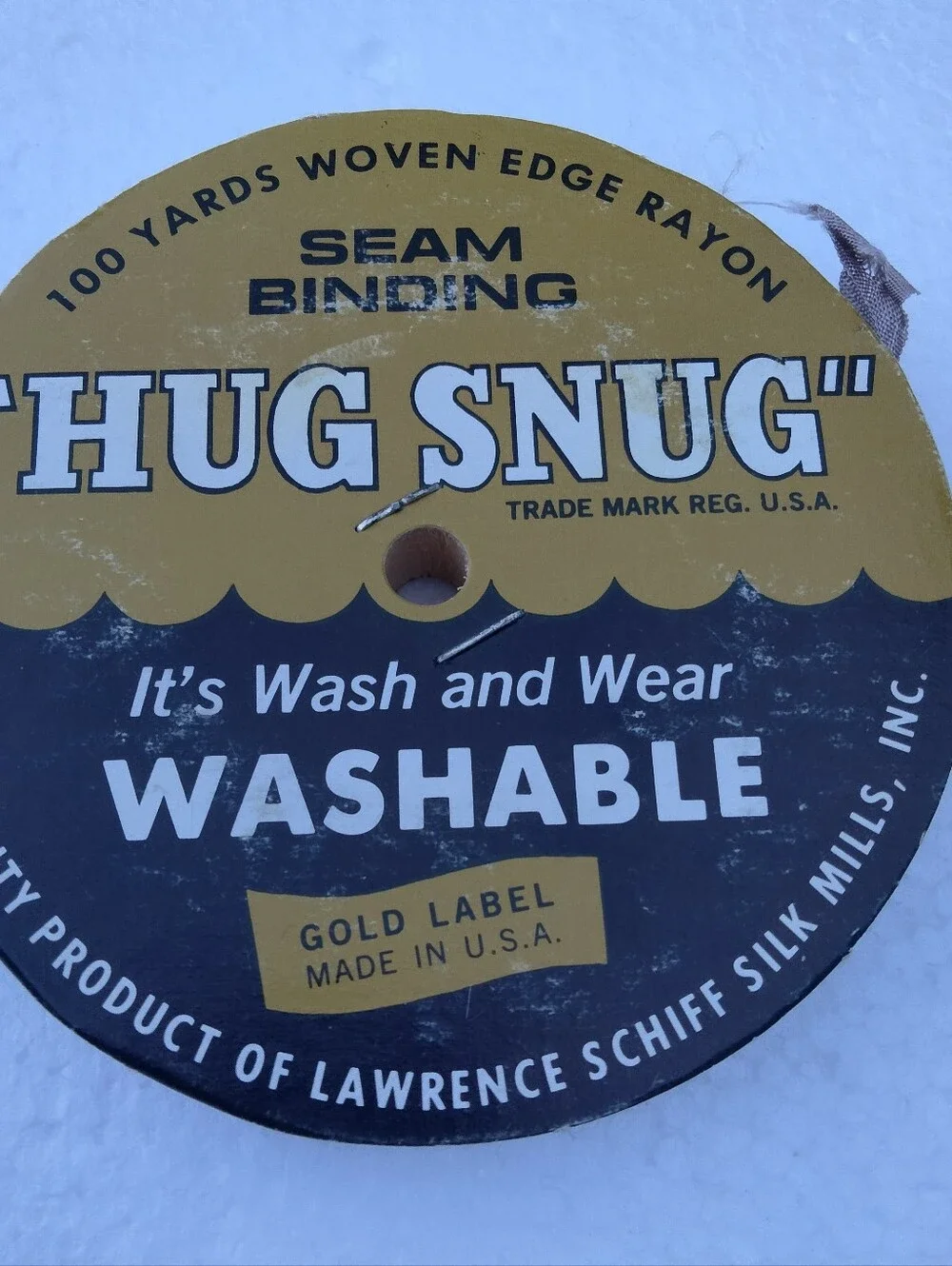 Vintage Hug Snug Rayon Seam Binding 100 Yd Spool Sewing Trim Made in USA